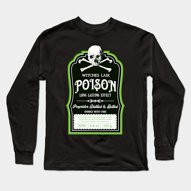 Skull and Bones Poison Label Long Sleeve T-Shirt by Scar